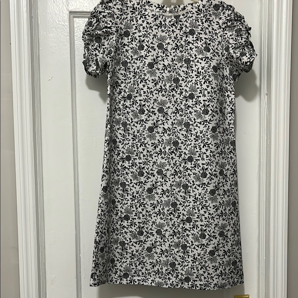 Floral Black and White Dress